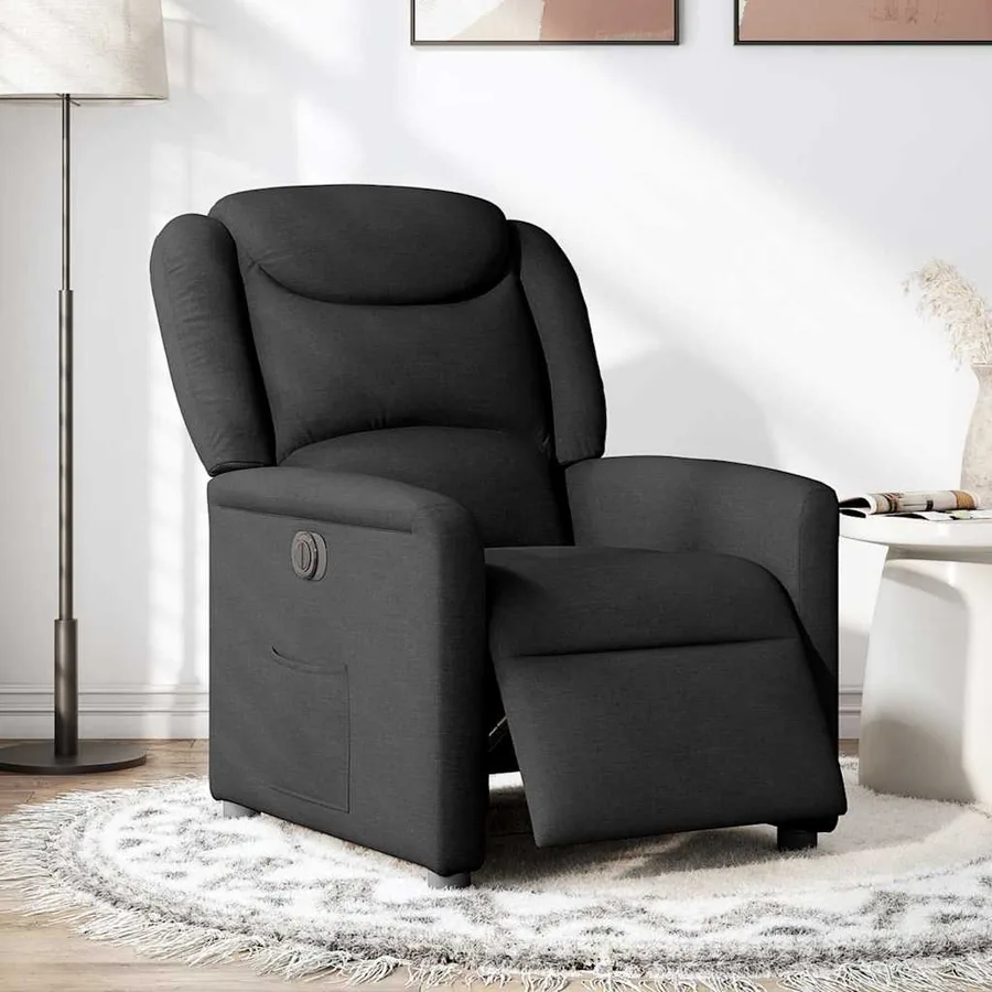 Fauteuil inclinable électrique Noir Tissu - 2