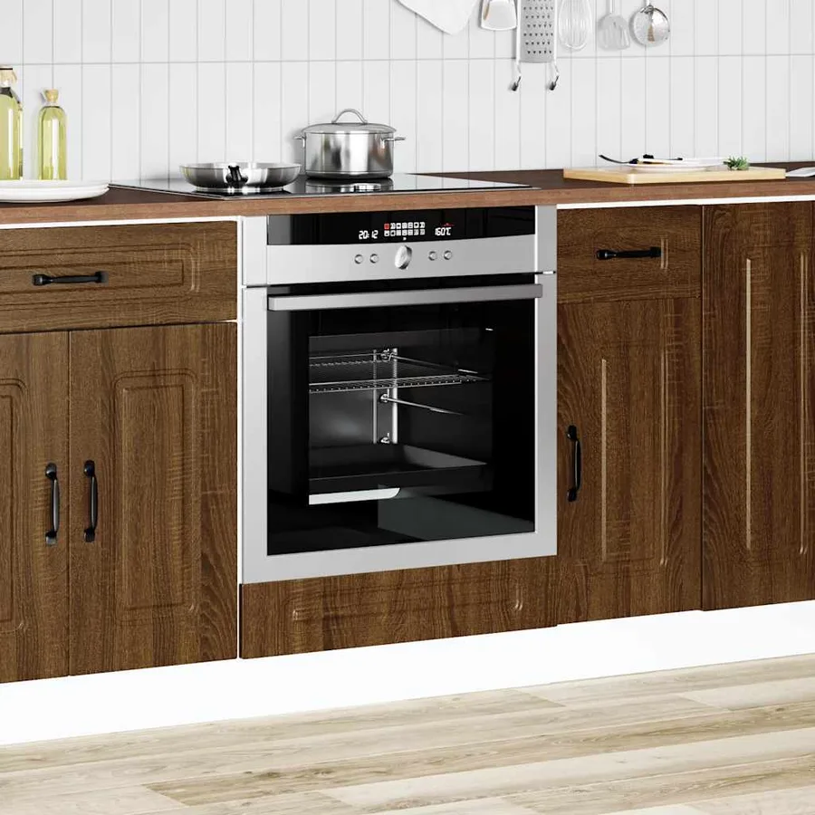 Armoire à four Kalmar chêne marron bois d'ingénierie - 3