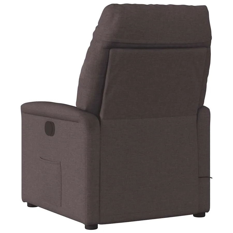 Fauteuil de massage inclinable Marron foncé Tissu - 5
