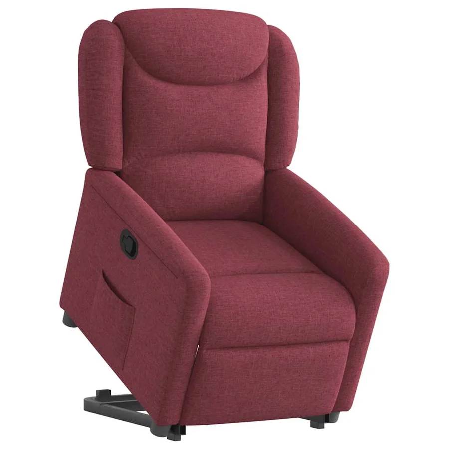 Fauteuil inclinable rouge bordeaux tissu - 3
