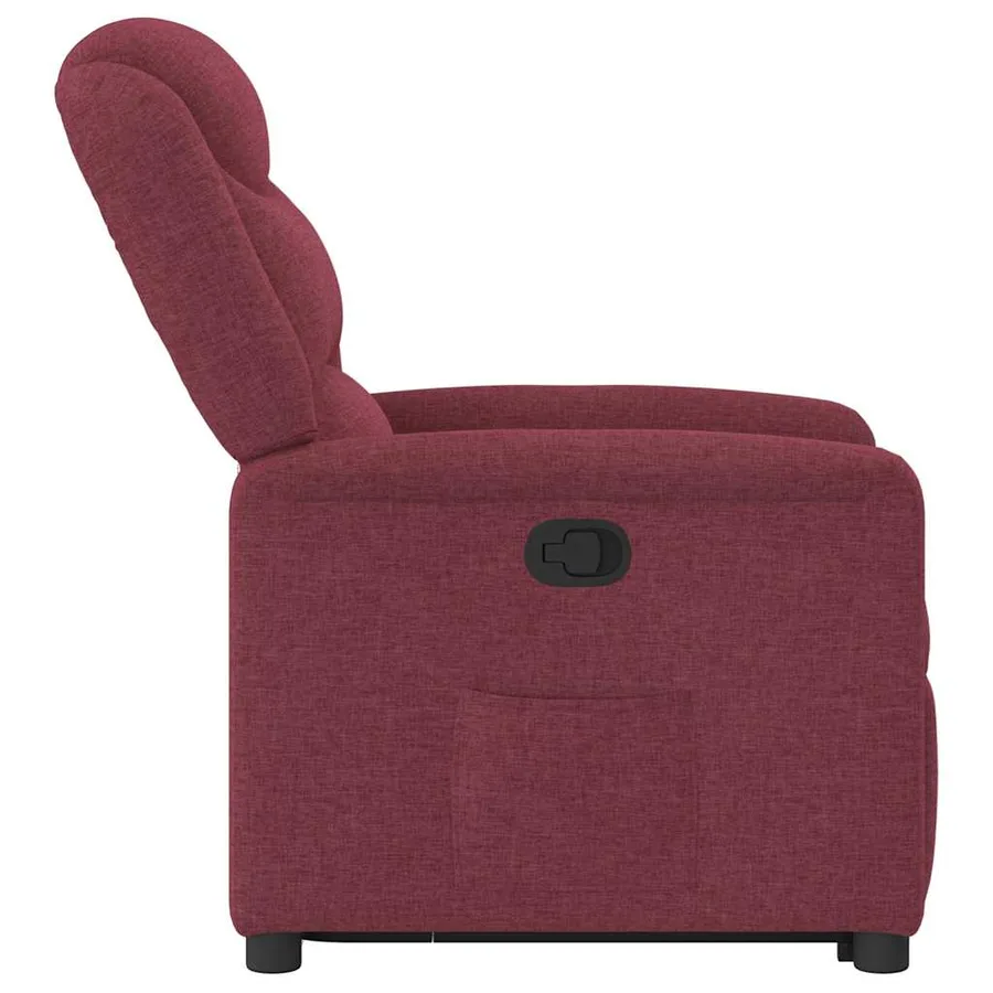Fauteuil inclinable rouge bordeaux tissu - 6