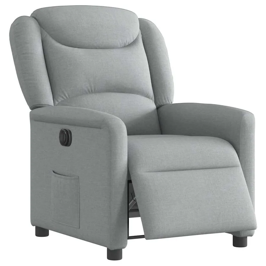 Fauteuil inclinable électrique Gris clair Tissu - 3