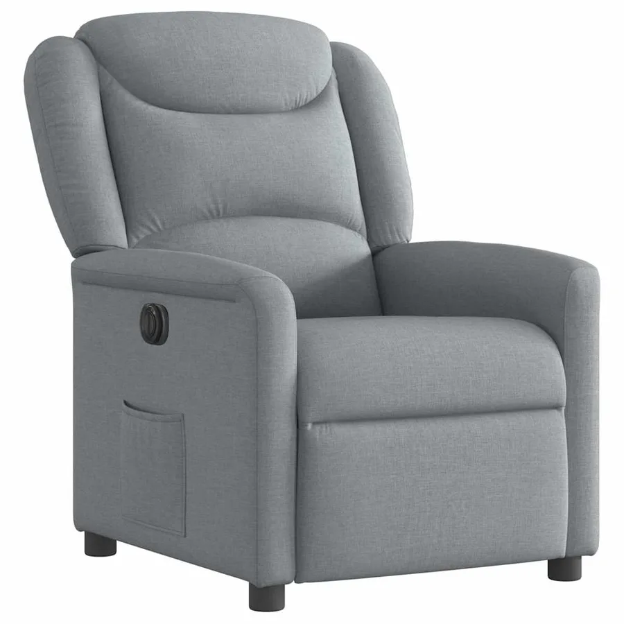 Fauteuil inclinable électrique Gris clair Tissu - 4