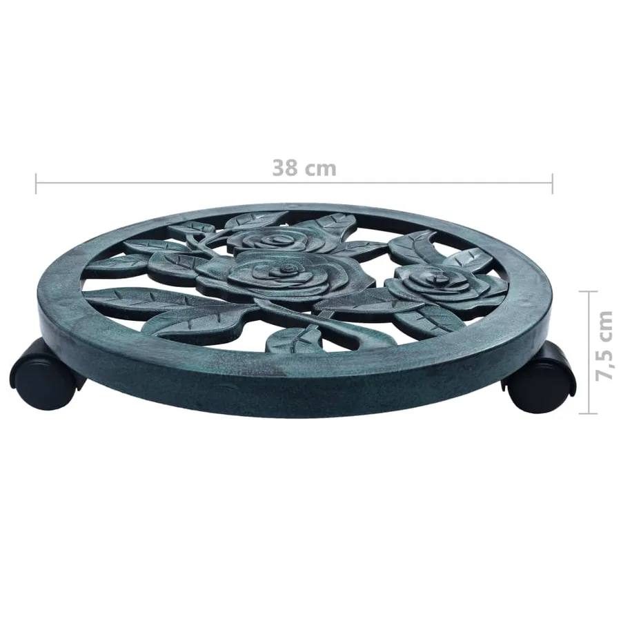 Chariots pour plantes 6 pcs Vert 38 cm Plastique - 5
