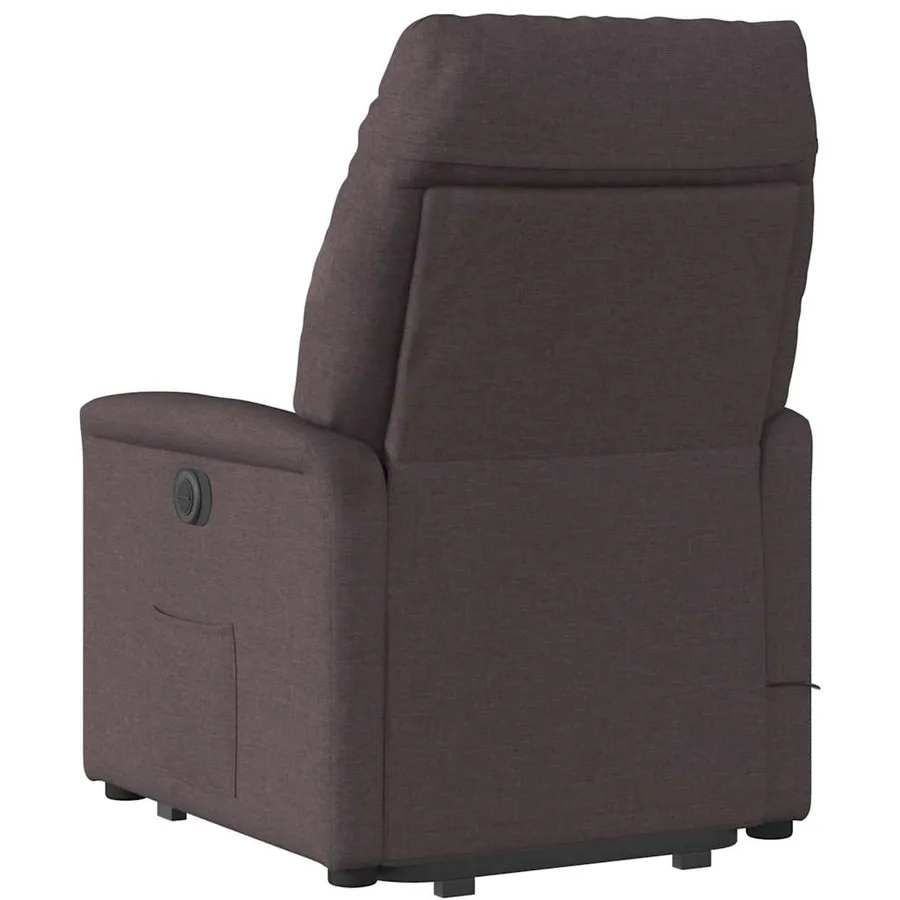 Fauteuil inclinable de massage électrique Marron foncé Tissu - 5