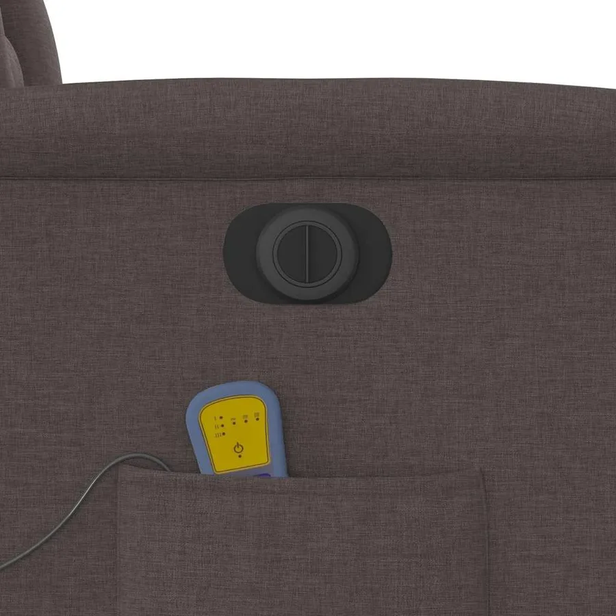 Fauteuil de massage inclinable électrique Marron foncé Tissu - 11
