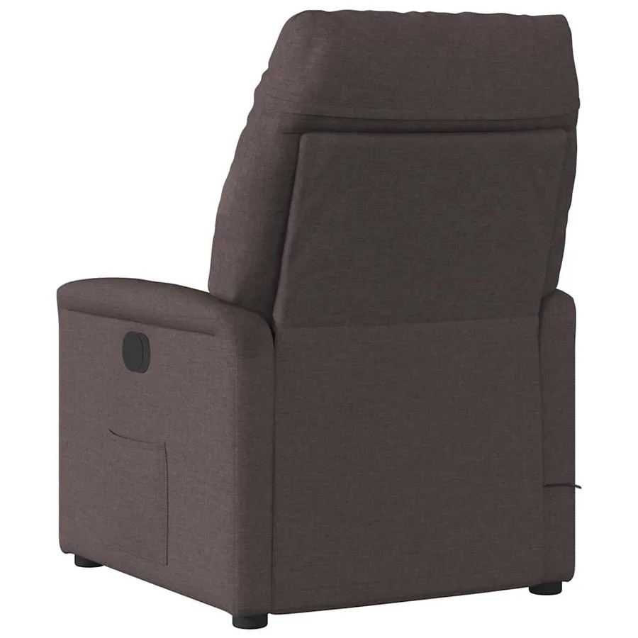 Fauteuil de massage inclinable électrique Marron foncé Tissu - 6
