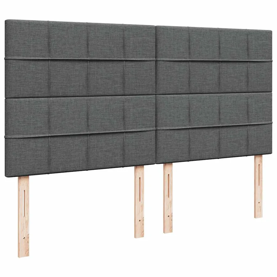 Cadre de lit ottoman avec matelas gris foncé 160x200cm tissu - 8
