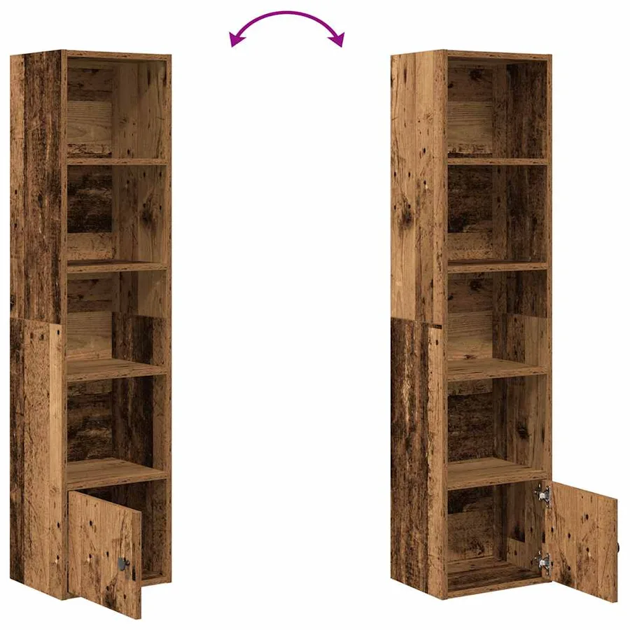 Bibliothèque vieux bois 31x24x127 cm bois d'ingénierie - 7