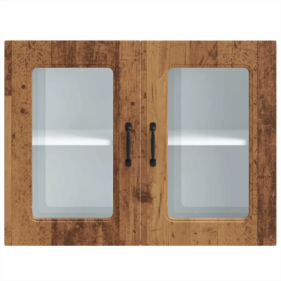 Armoire murale de cuisine avec porte en verre Kalmar vieux bois - 6