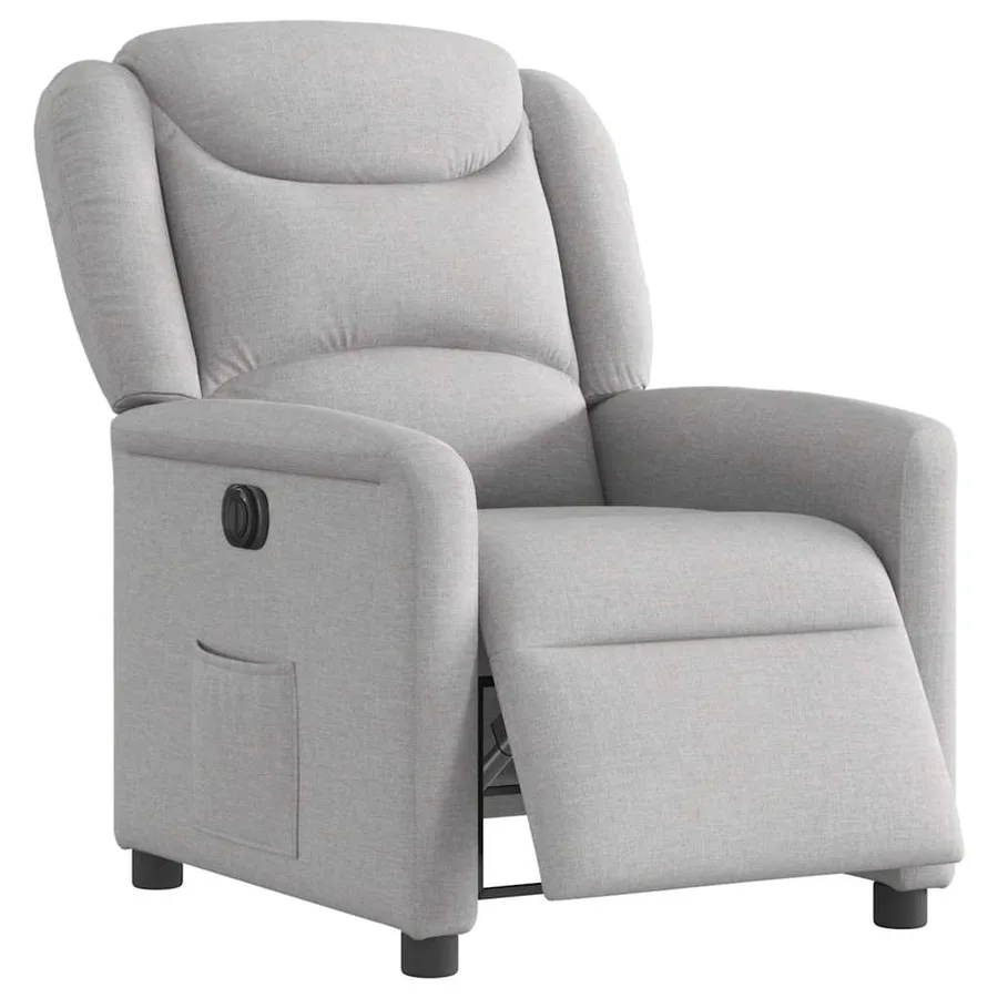 Fauteuil inclinable électrique gris nuage tissu - 3