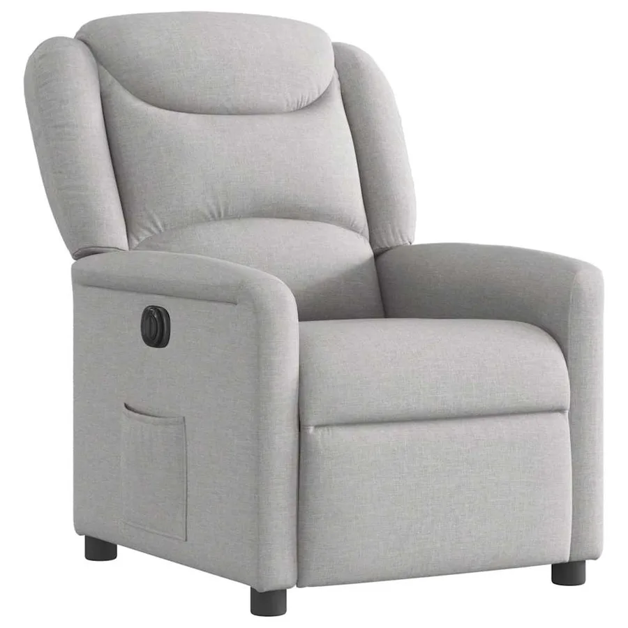 Fauteuil inclinable électrique gris nuage tissu - 4