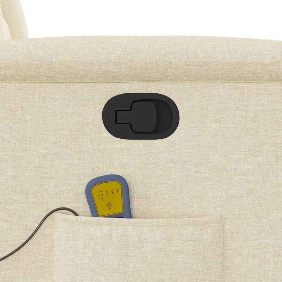 Fauteuil de massage inclinable Crème Tissu - 10