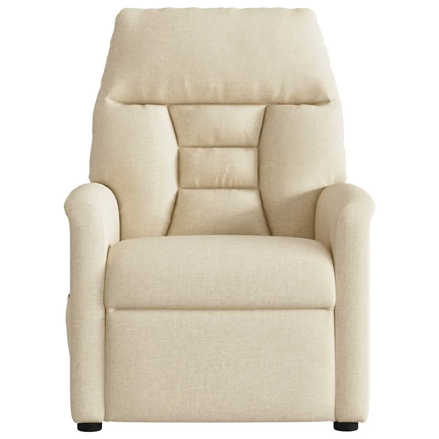 Fauteuil de massage inclinable Crème Tissu - 3