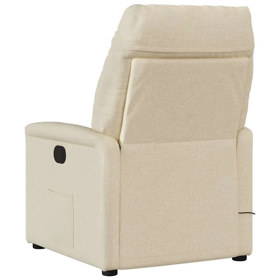 Fauteuil de massage inclinable Crème Tissu - 5