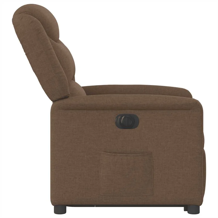 Fauteuil inclinable électrique marron tissu - 6