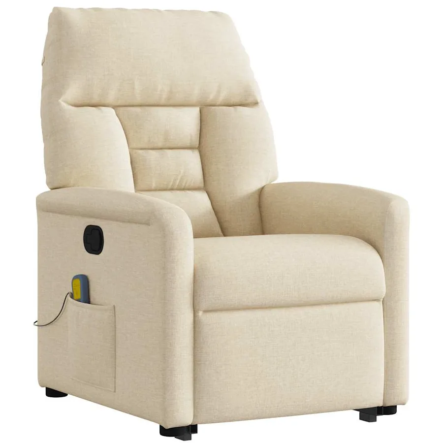 Fauteuil inclinable de massage Crème Tissu - 4