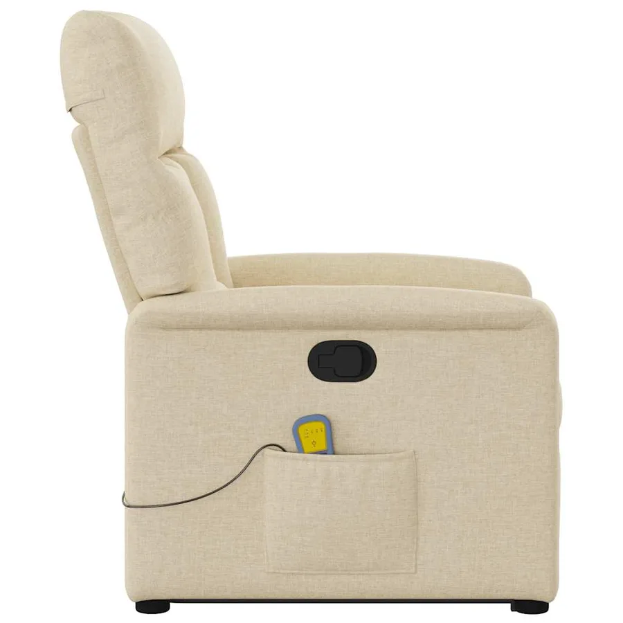 Fauteuil inclinable de massage Crème Tissu - 6
