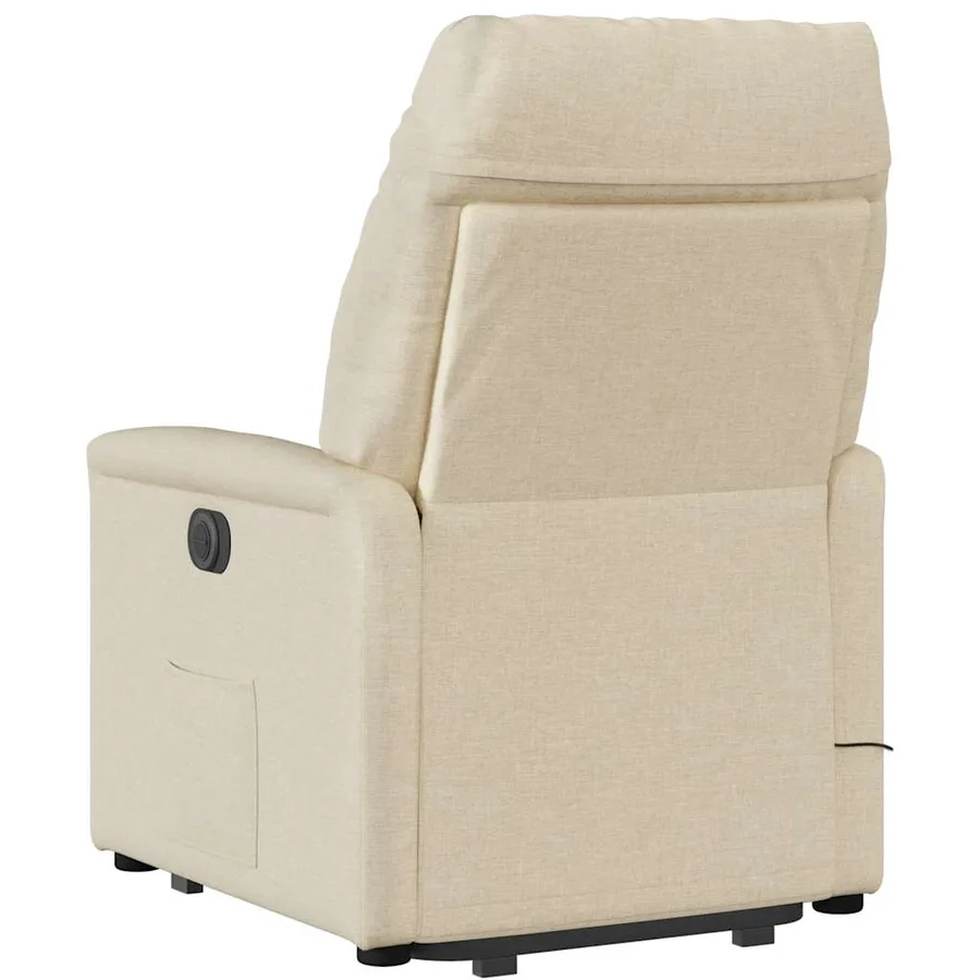 Fauteuil inclinable de massage Crème Tissu - 7