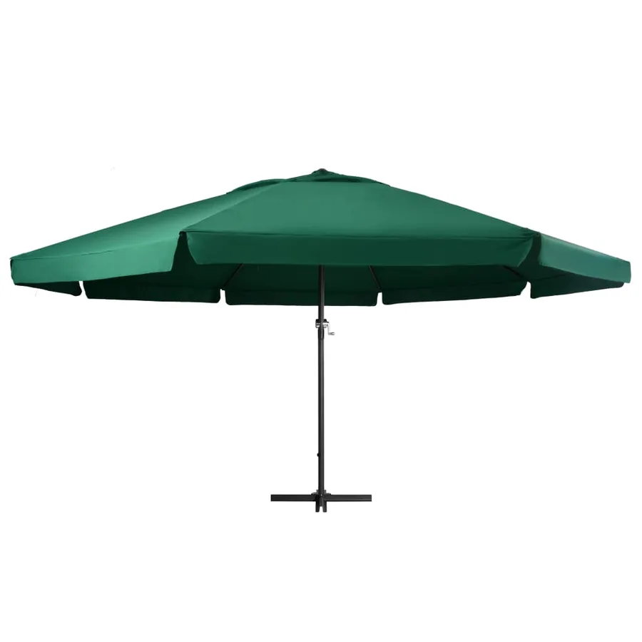 Parasol de jardin avec mât en aluminium 600 cm vert - 2