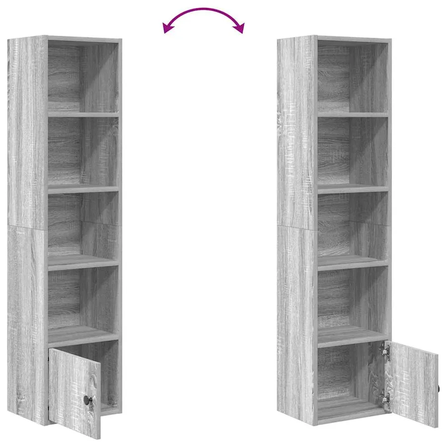 Bibliothèque sonoma gris 31x24x127 cm bois d'ingénierie - 7
