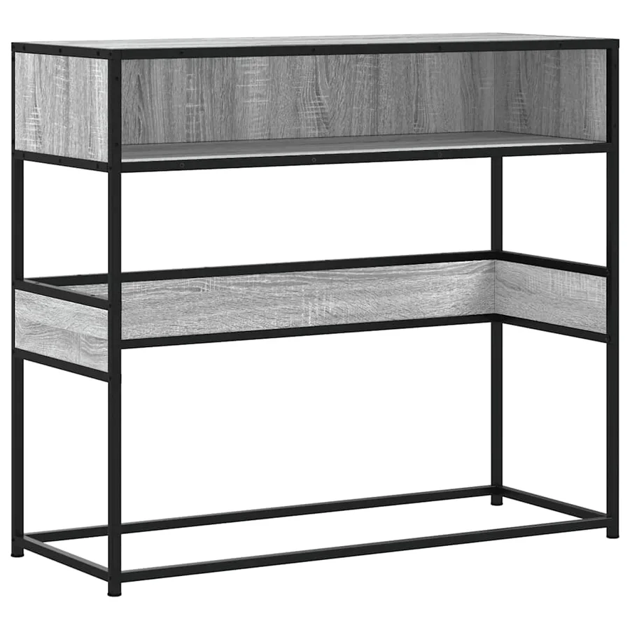 Table console sonoma gris 90x35x80 cm bois d'ingénierie - 2
