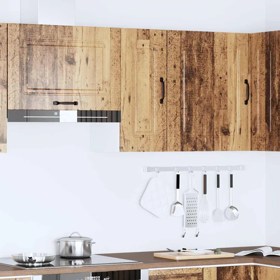 Armoire murale de cuisine Kalmar vieux bois bois d'ingénierie - 3