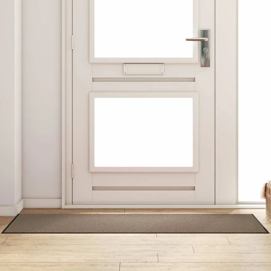 Tapis d'entrée Beige et Noir 60 x 180 cm 100% Polyamide