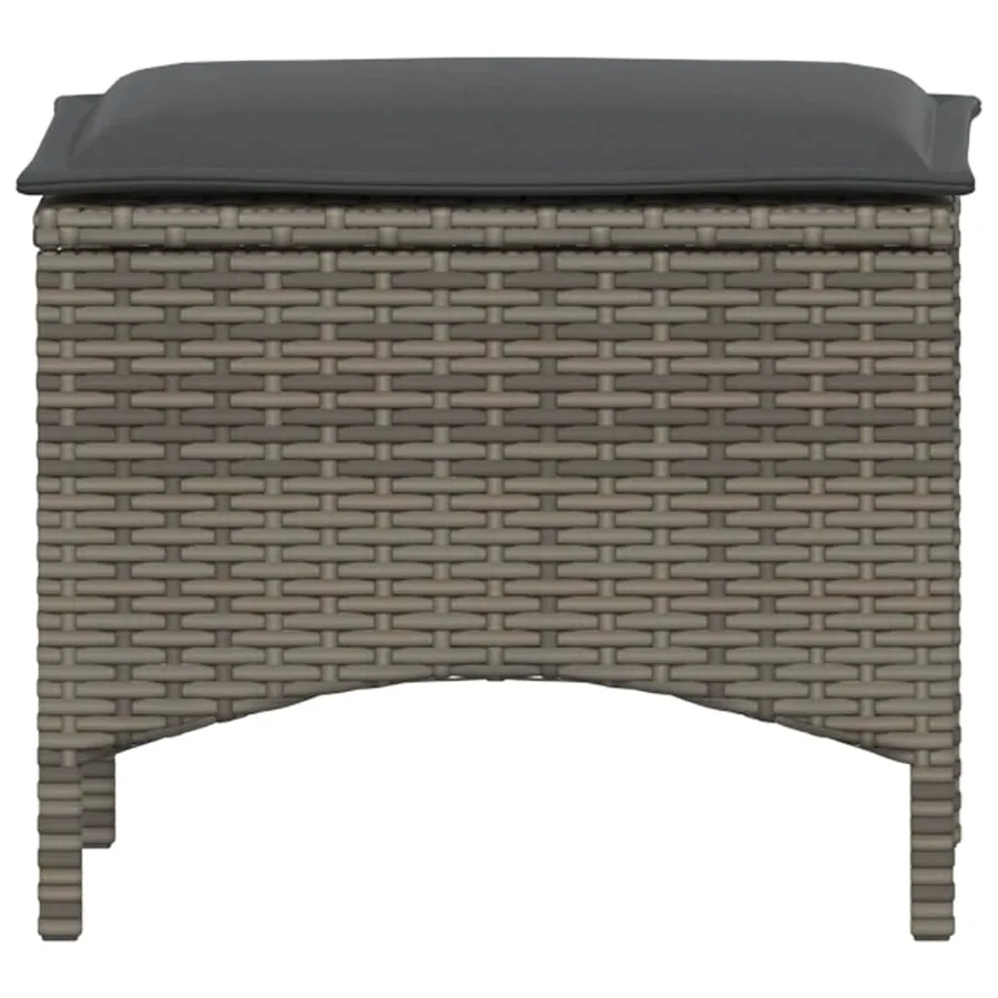 Ensemble à manger de jardin 3 pcs coussins gris résine tressée - 8
