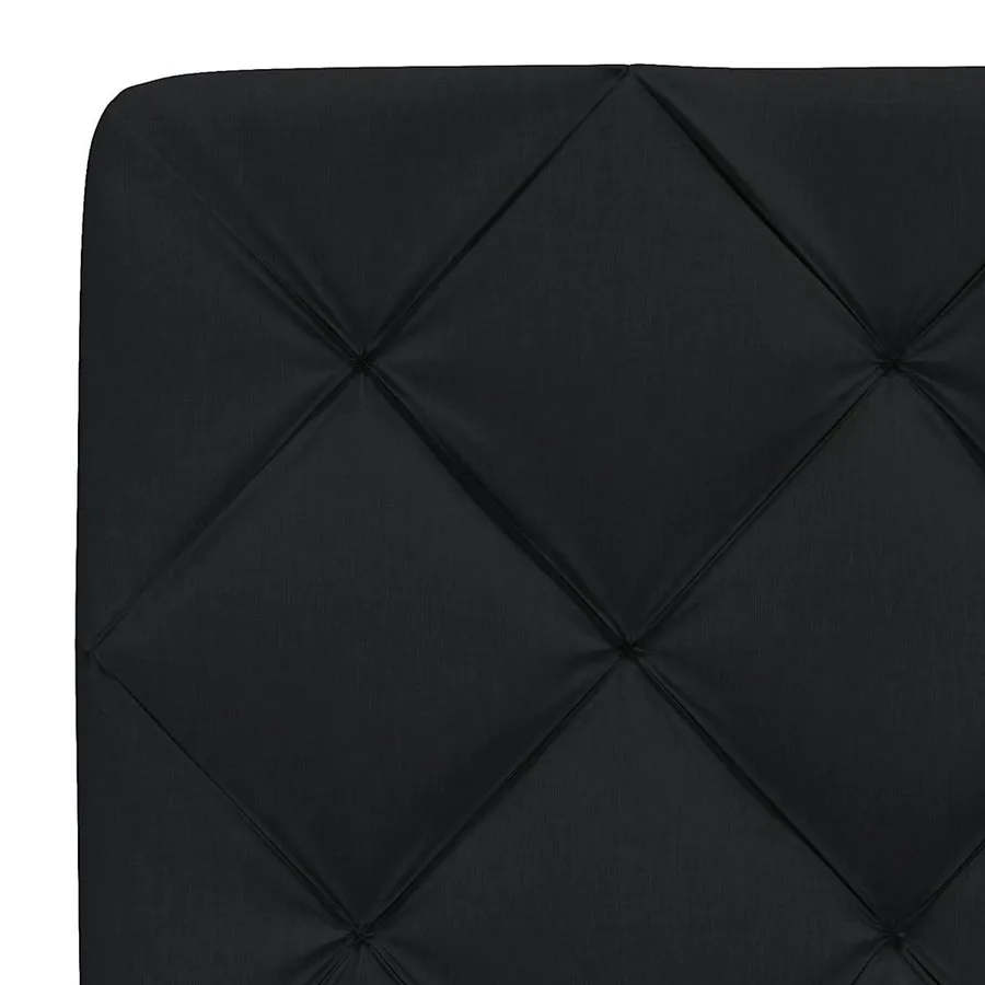 Lit avec matelas noir 120x200 cm tissu - 11