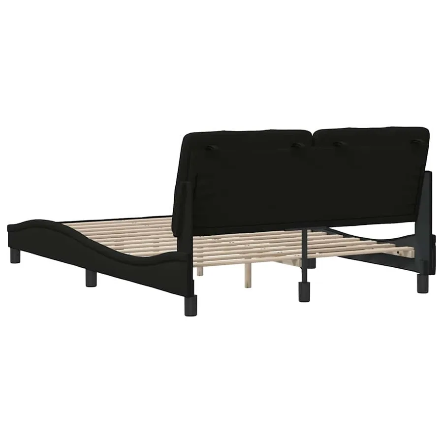 Cadre de lit sans matelas noir 120x200 cm tissu - 9