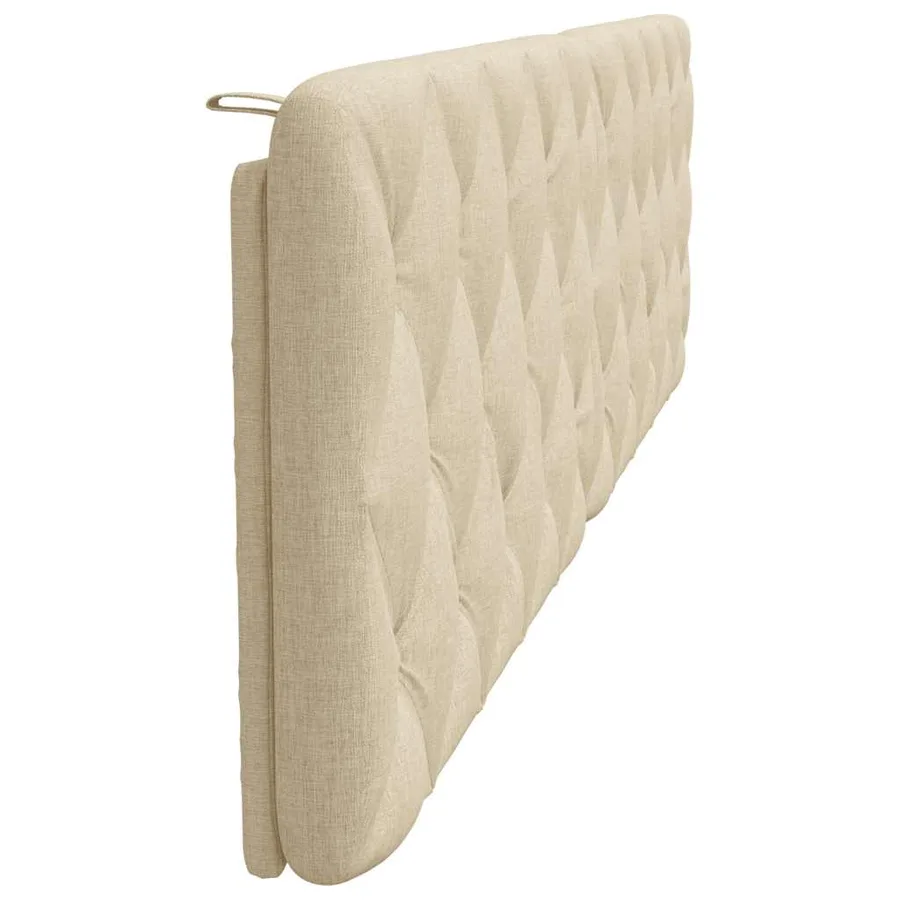 Coussin de tête de lit crème 200 cm tissu - 5