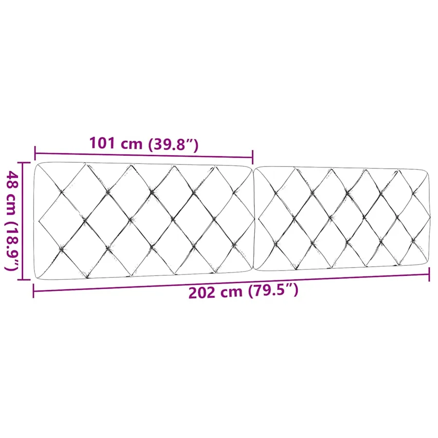 Coussin de tête de lit crème 200 cm tissu - 9