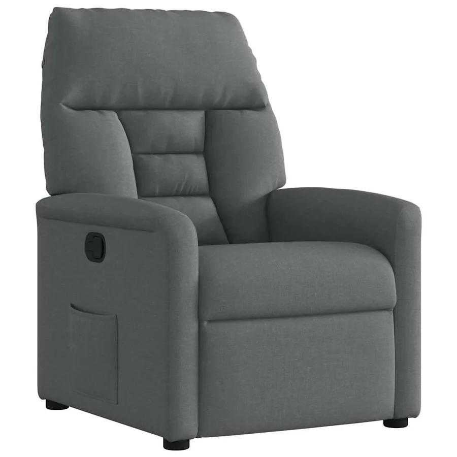 Fauteuil inclinable en tissu gris foncé
