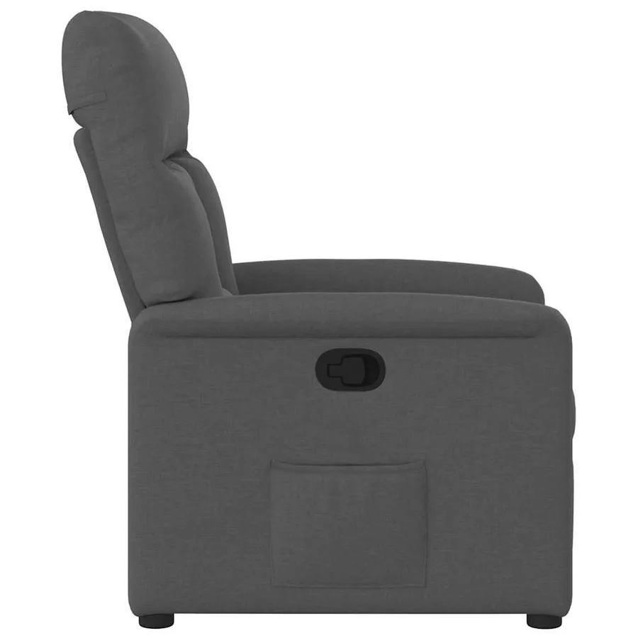 Fauteuil inclinable en tissu gris foncé - 4