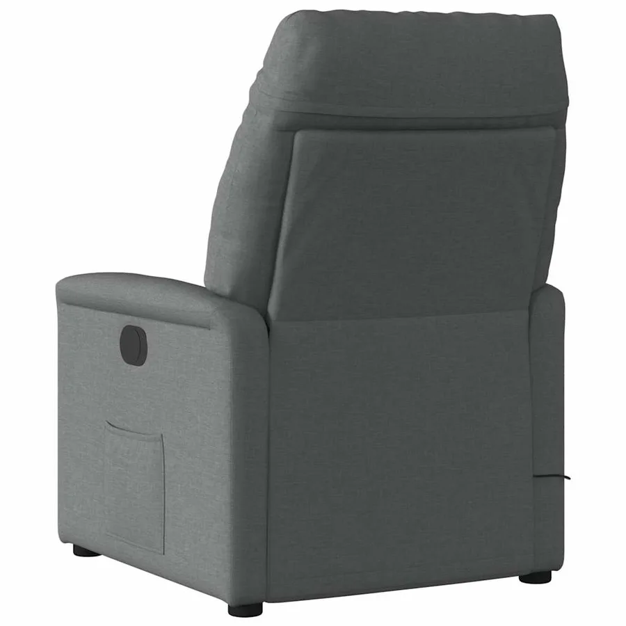 Fauteuil inclinable en tissu gris foncé - 5