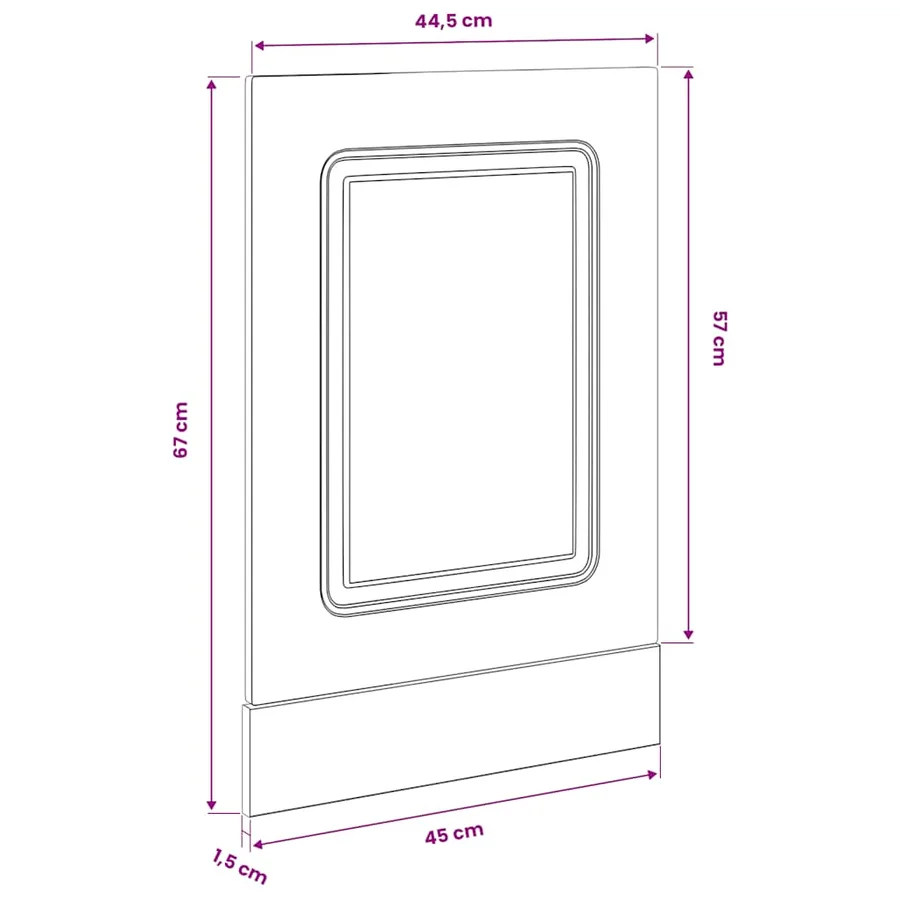 Panneau de lave-vaisselle Kalmar vieux bois 45x1,5x57 cm - 8