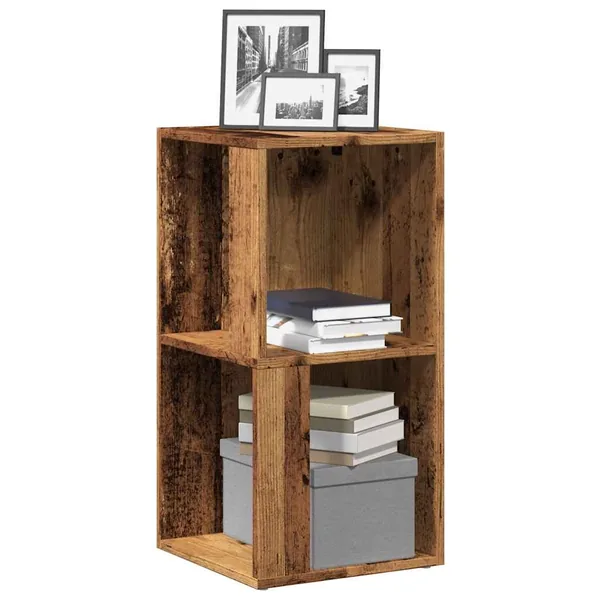 Armoire d'angle vieux bois 33x33x67 cm bois ingénierie
