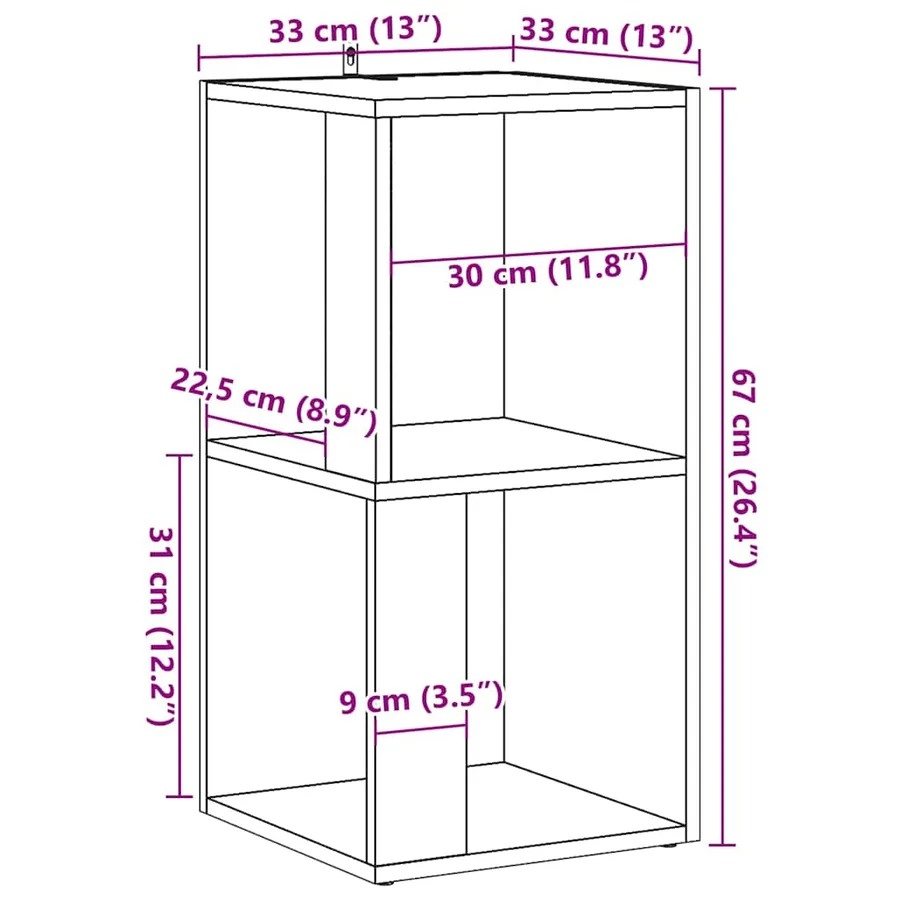 Armoire d'angle vieux bois 33x33x67 cm bois ingénierie - 9