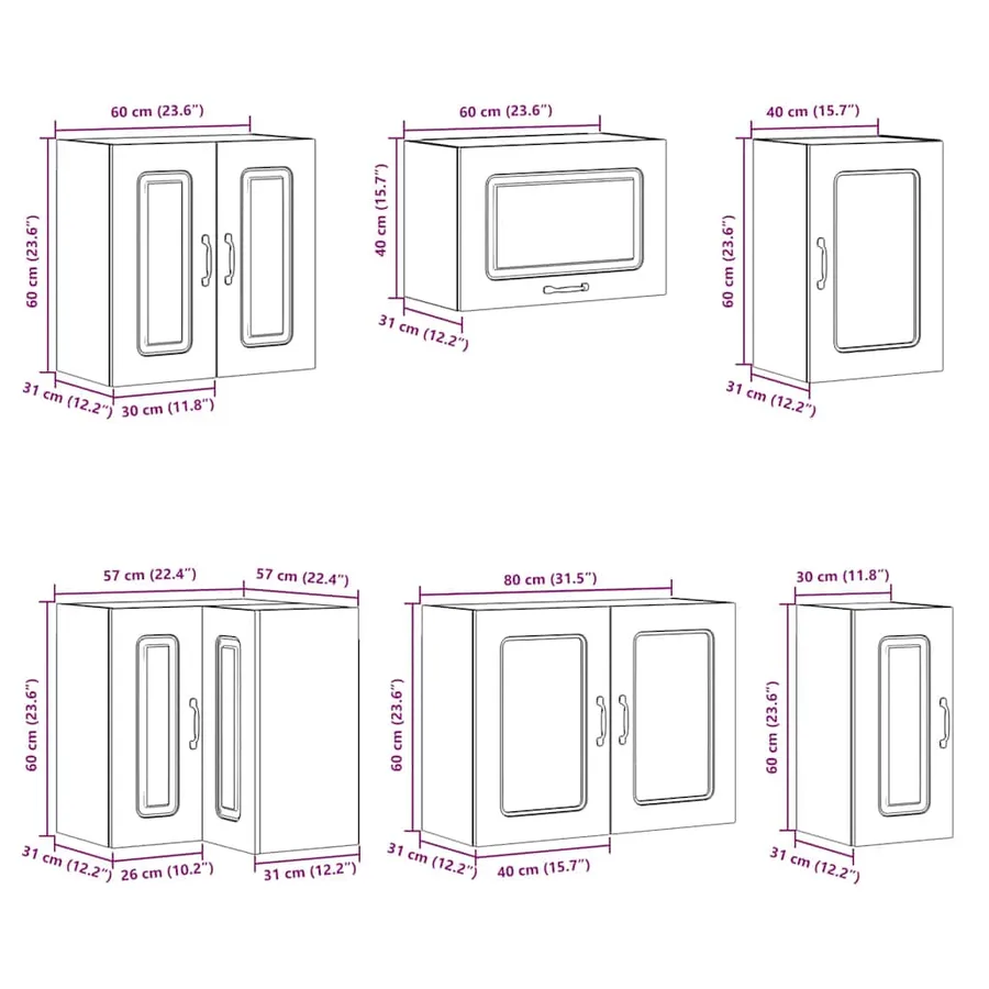 Ensemble d'armoires de cuisine 11 pcs Kalmar bois d'ingénierie - 10