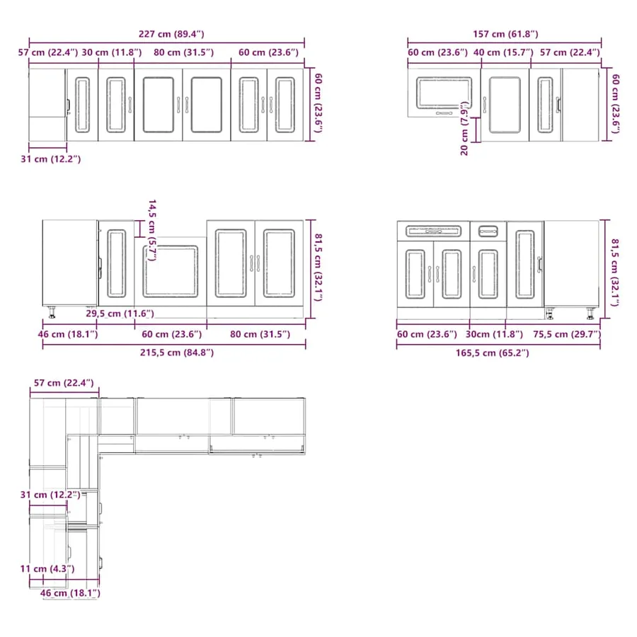 Ensemble d'armoires de cuisine 11 pcs Kalmar bois d'ingénierie - 9