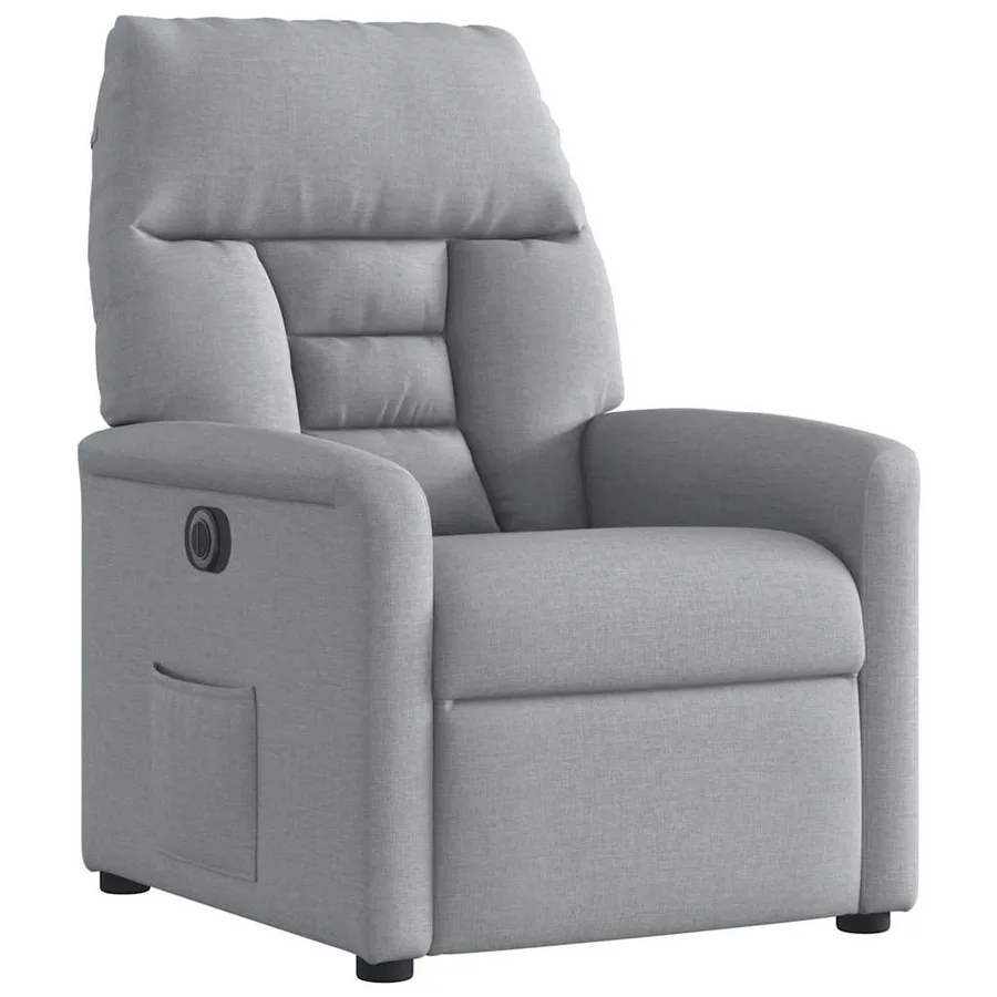Fauteuil inclinable électrique Gris clair Tissu - 4