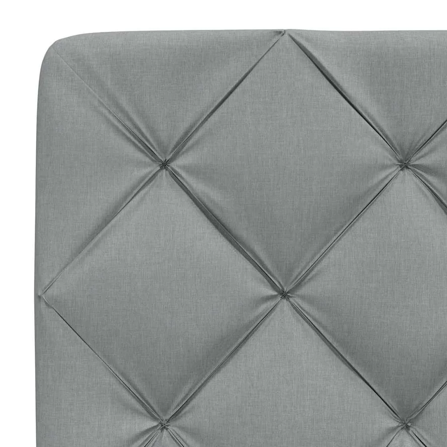 Lit avec matelas gris clair 200x200 cm tissu - 11