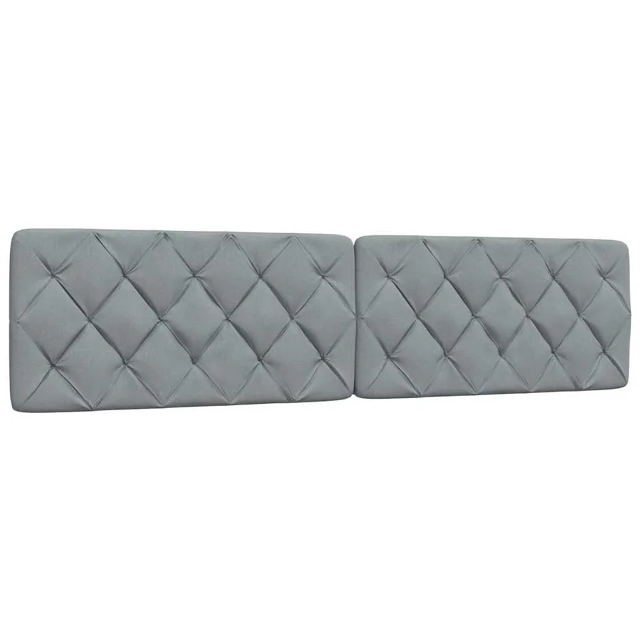 Lit avec matelas gris clair 200x200 cm tissu - 9