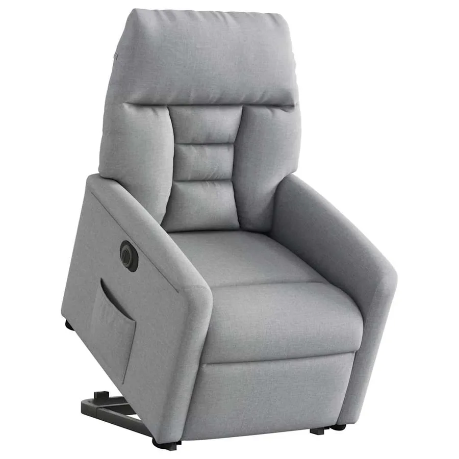 Fauteuil inclinable électrique gris clair tissu - 3