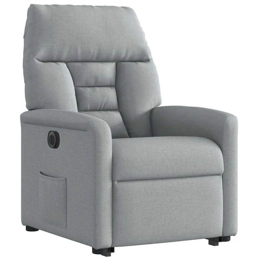 Fauteuil inclinable électrique gris clair tissu - 4