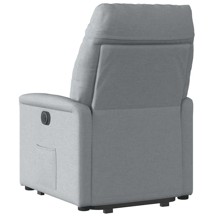 Fauteuil inclinable électrique gris clair tissu - 7