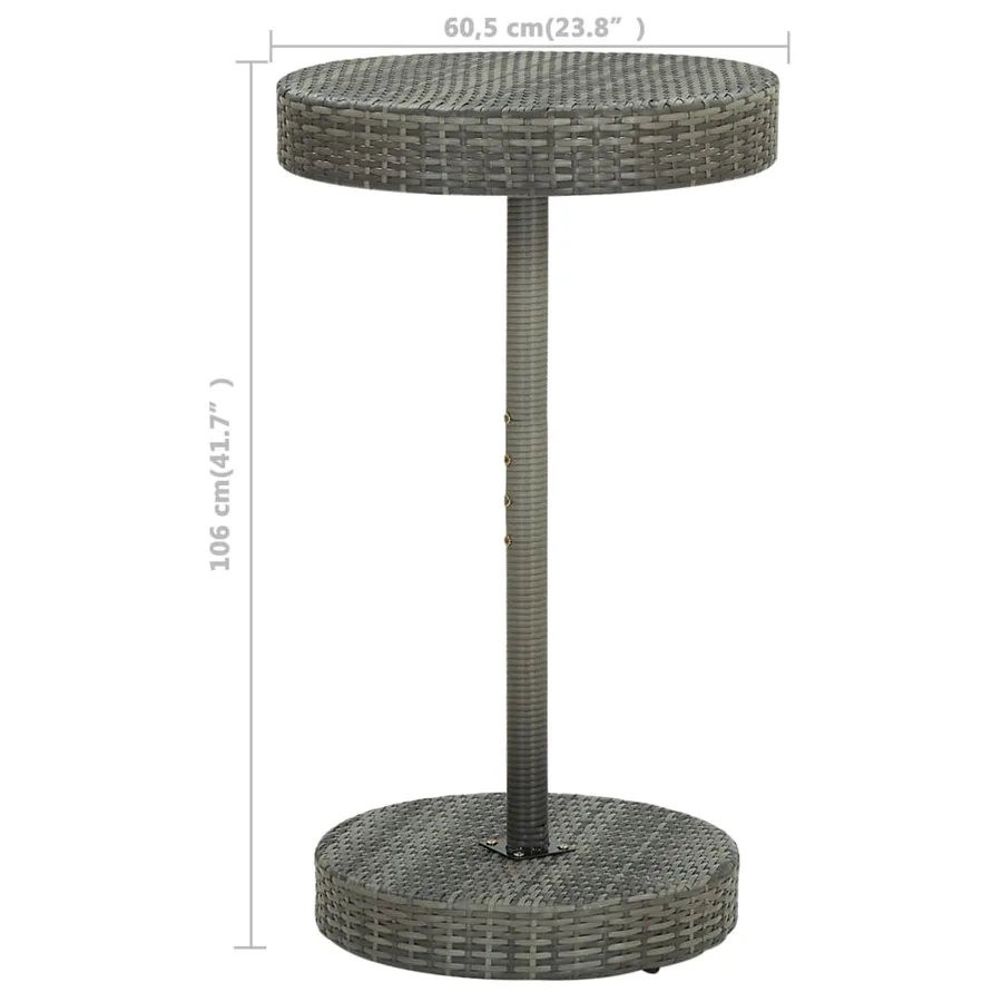 Ensemble de bar de jardin 3 pcs et coussins Résine tressée Gris - 12