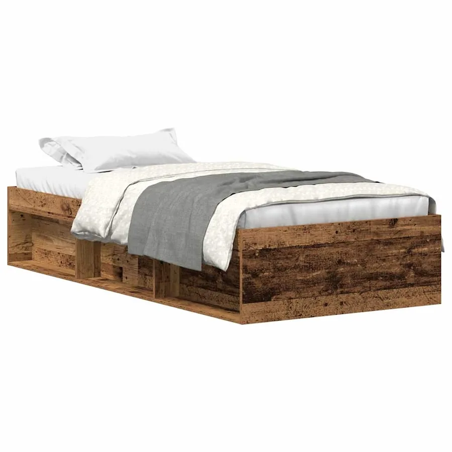 Cadre de lit sans matelas vieux bois 90x200 cm bois ingénierie - 2