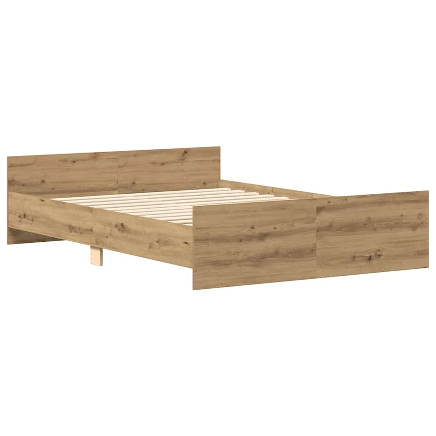 Cadre de lit sans matelas chêne artisanal 120x200 cm - 4